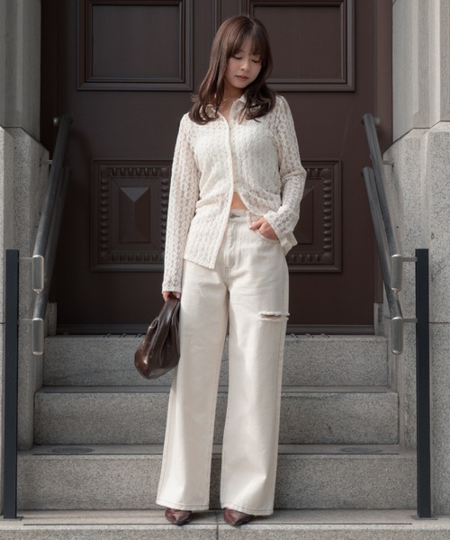 レースカーディガン カーディガン front hook lace cardigan（フロントホックレース