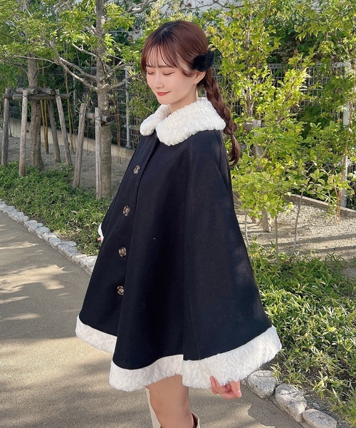 apres jour by あかちゃす」 ポンチョコート フリー ブラック