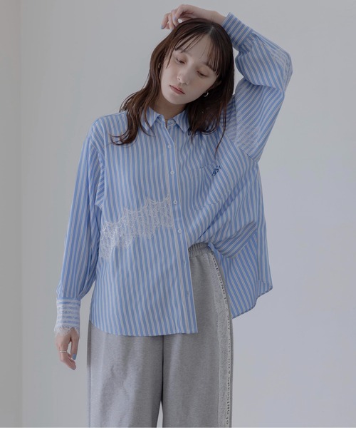 エイミーロウ　Eimee Law　レースブラウス Eimee Law（エイミーロウ） tシャツ レースカラーリブカットソー