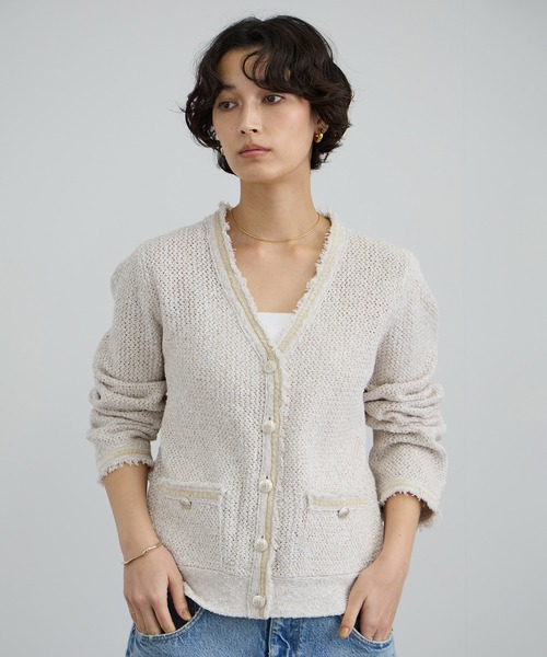 ADAM ET ROPE’カーディガン 中古・古着通販】Adam et Rope (アダム エ ロペ) ラインニット