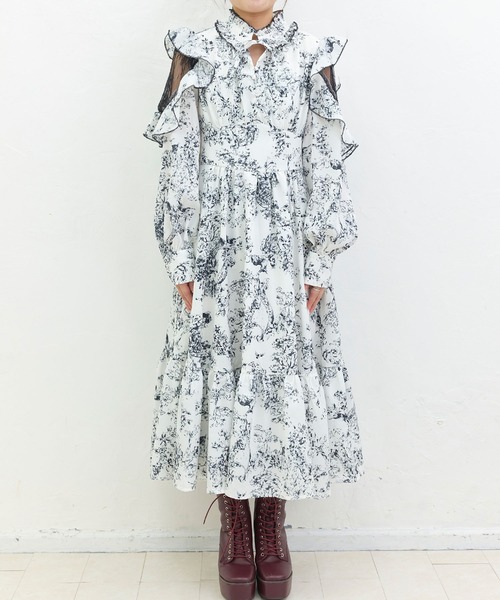 「TITTY&CO.」 長袖ワンピース X-SMALL ホワイト レディース_画像2