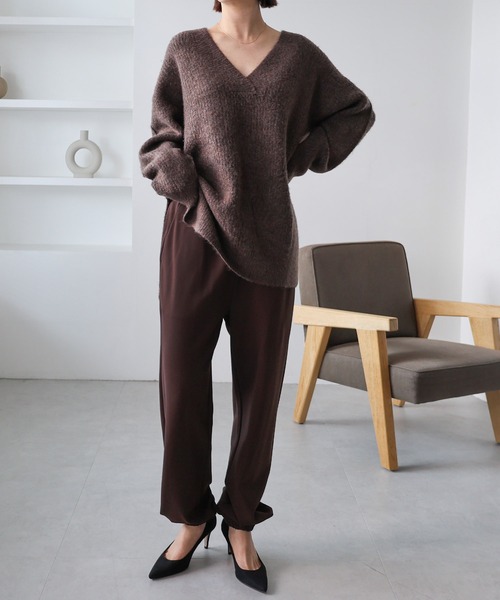 「evernavy」 イージーパンツ M ネイビー レディース_画像9