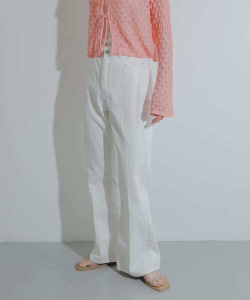「SENSE OF PLACE by URBAN RESEARCH」 ブーツカットデニムパンツ MEDIUM ライトインディゴブルー レディース_画像3
