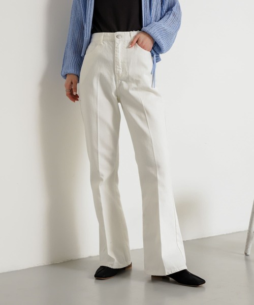 「SENSE OF PLACE by URBAN RESEARCH」 ブーツカットデニムパンツ MEDIUM ライトインディゴブルー レディース_画像5