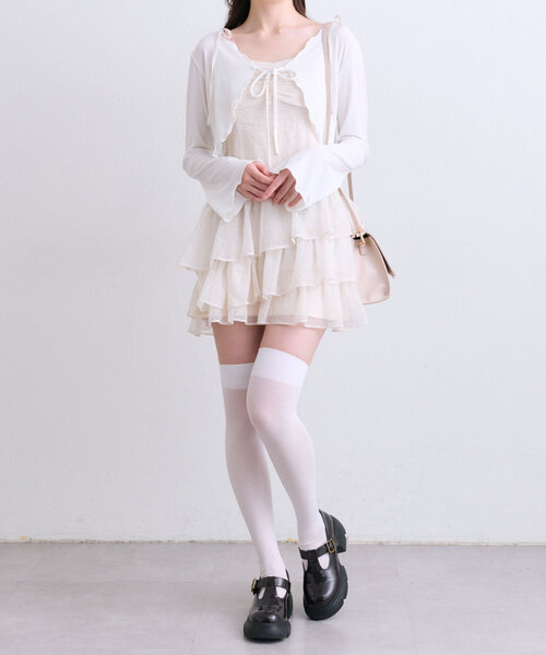 「OLIVE des OLIVE」 コンビワンピース FREE オフホワイト レディース_画像2