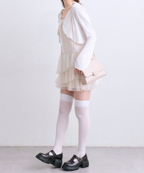 「OLIVE des OLIVE」 コンビワンピース FREE オフホワイト レディース_画像3