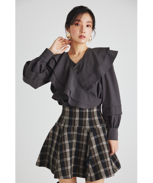 「rienda」 長袖ブラウス FREE ダークグレー レディース_画像7