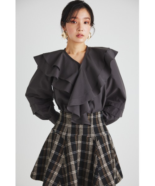 「rienda」 長袖ブラウス FREE ダークグレー レディース_画像9