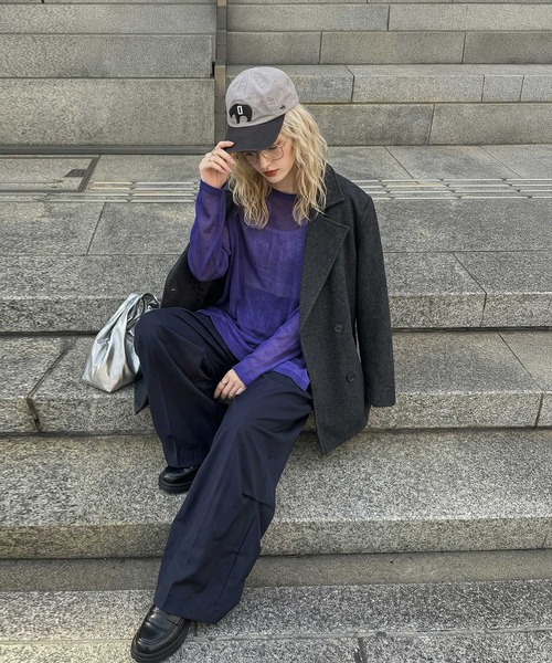 antiqua（アンティカ） tシャツ クルーネック シアー ロンT レディース