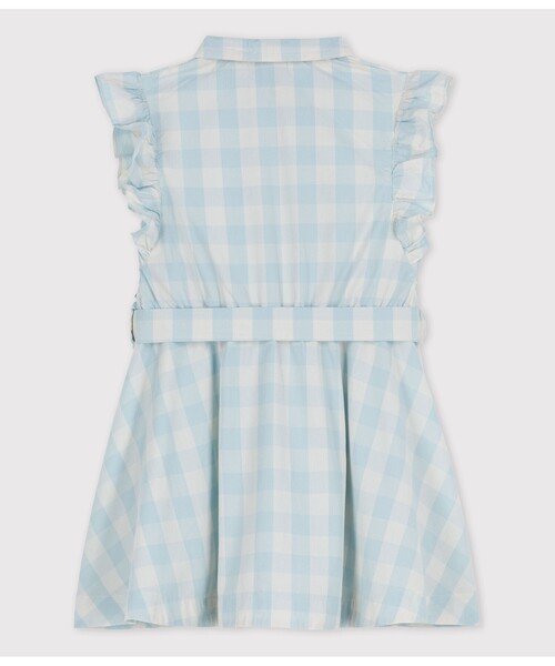 「PETIT BATEAU」 「KIDS」ノースリーブワンピース 4YEAR ライトブルー キッズ_画像2