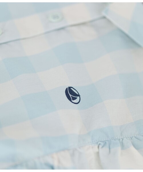 「PETIT BATEAU」 「KIDS」ノースリーブワンピース 4YEAR ライトブルー キッズ_画像3