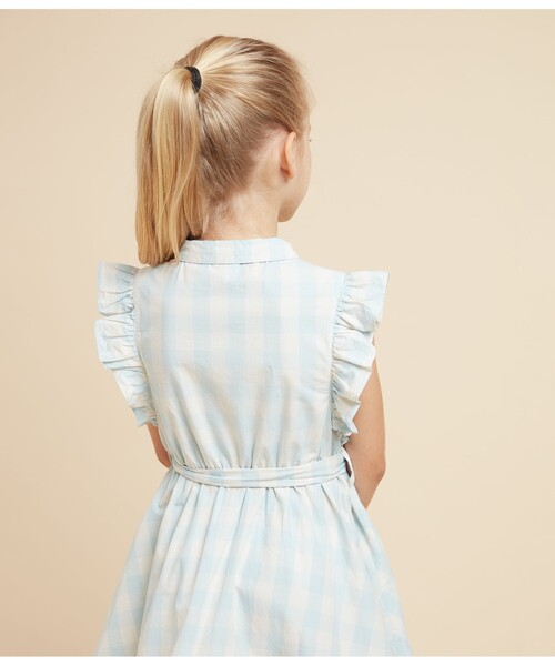 「PETIT BATEAU」 「KIDS」ノースリーブワンピース 4YEAR ライトブルー キッズ_画像5