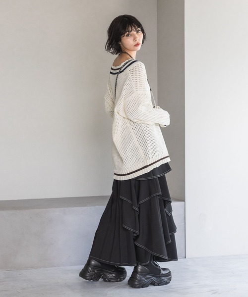 「PAGEBOY」 長袖ニット FREE オフホワイト レディース_画像2
