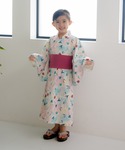 甚平 浴衣 水彩柄浴衣 キッズ 子供 男の子 女の子の詳細画像4