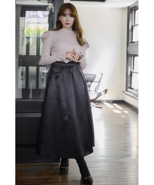 スカート Her lip to High Waist Satin Volume Skirt セール】High Waist Satin Volume Skirt（スカート）｜Her lip to