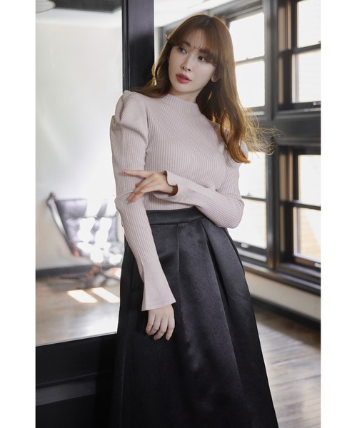 スカート Her lip to High Waist Satin Volume Skirt セール】High Waist Satin Volume Skirt（スカート）｜Her lip to