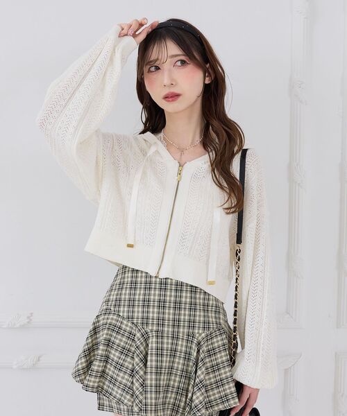 MAJESTIC LEGON（マジェスティックレゴン） パーカー 透かし柄ショート