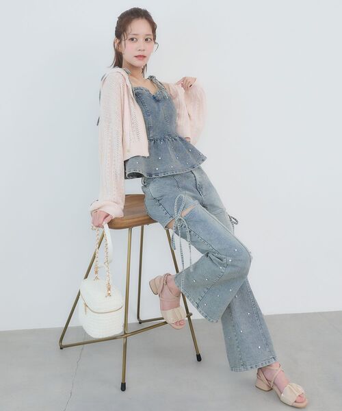 MAJESTIC LEGON（マジェスティックレゴン） パーカー 透かし柄ショート