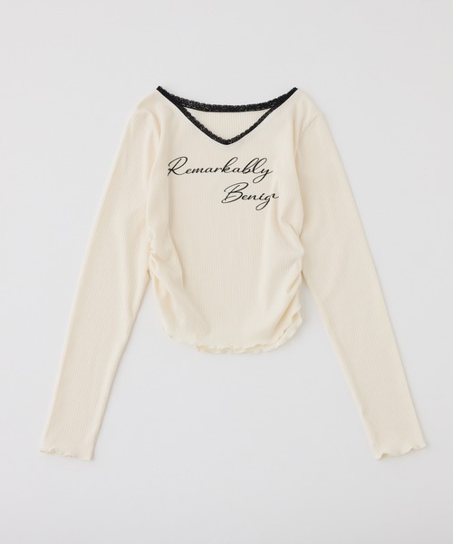 one after another NICE CLAUP tシャツ ロゴレース付きカットソー
