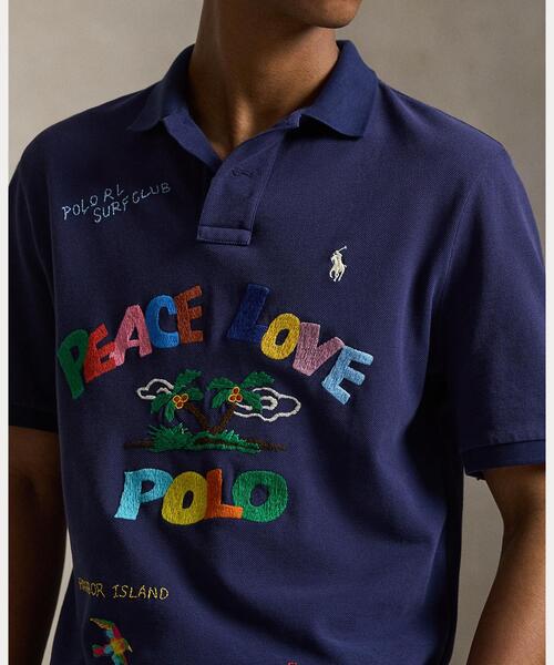 ポロシャツ クラシック フィット Peace Love Polo シャツ メンズの画像
