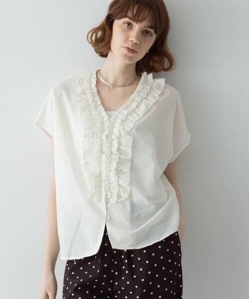 【新品・未使用】フリルネックカットワークブラス Sonny Label アーバンリサーチ サニーレーベル URBAN RESEARCH Sonny Label Vネック