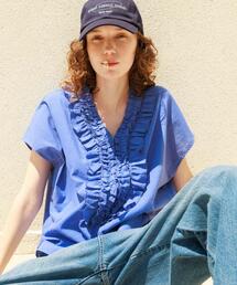 URBAN RESEARCH Sonny Label ブラウス シャツ Vネックフリルカラー 