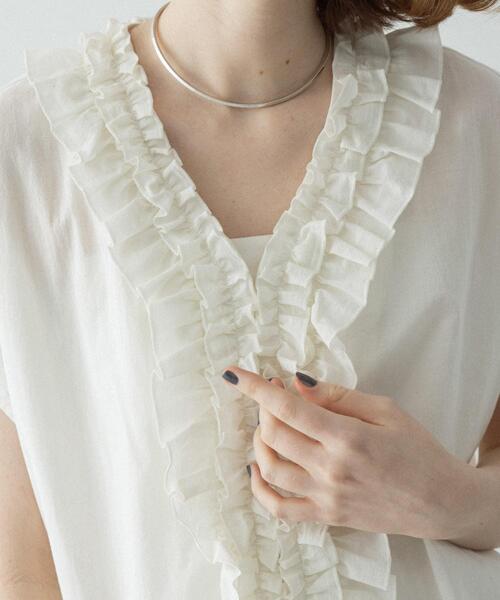URBAN RESEARCH Sonny Label ブラウス シャツ Vネックフリルカラー