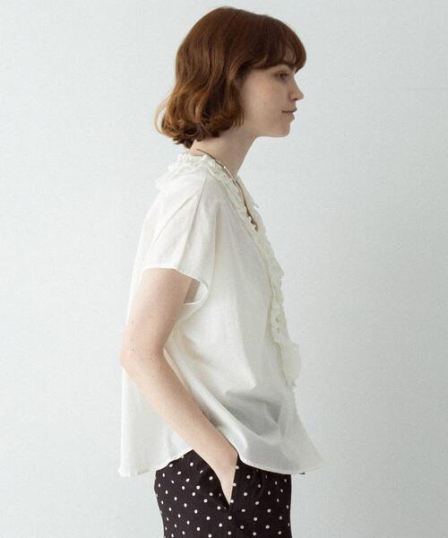 URBAN RESEARCH Sonny Label ブラウス シャツ Vネックフリルカラー