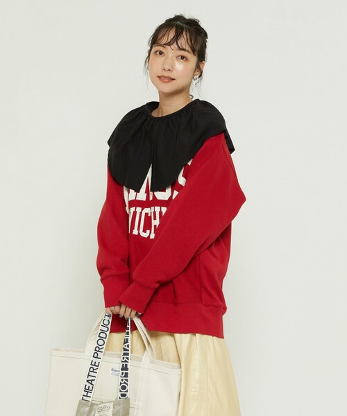 「FREAK'S STORE」 スウェットカットソー フリ- レッド レディース_画像7