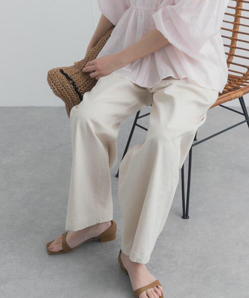 ワイドパンツ パンツ コットンベーカーパンツ レディースの画像