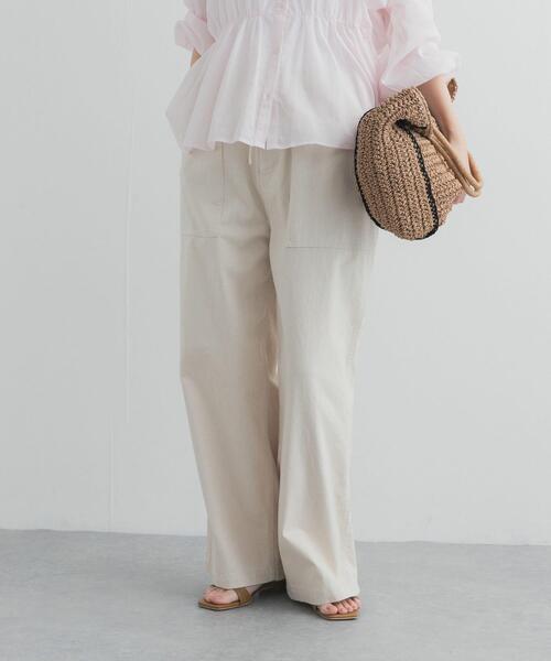 ワイドパンツ パンツ コットンベーカーパンツ レディースの画像