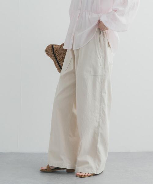 ワイドパンツ パンツ コットンベーカーパンツ レディースの画像