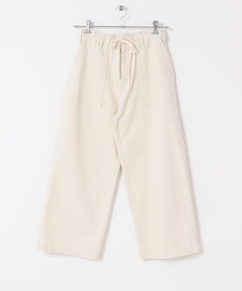 ワイドパンツ パンツ コットンベーカーパンツ レディースの画像