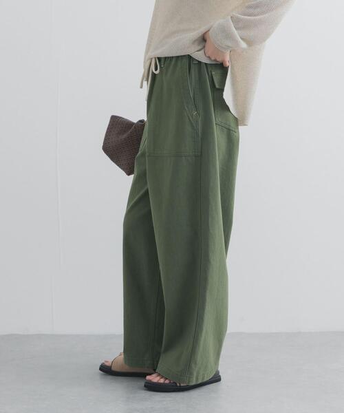 ワイドパンツ パンツ コットンベーカーパンツ レディースの画像