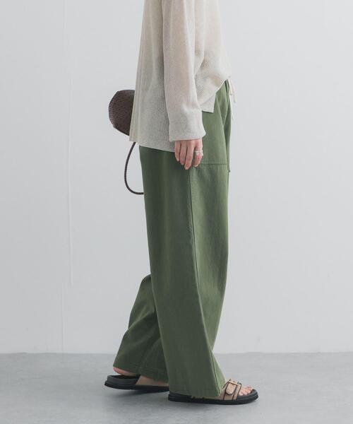 ワイドパンツ パンツ コットンベーカーパンツ レディースの画像