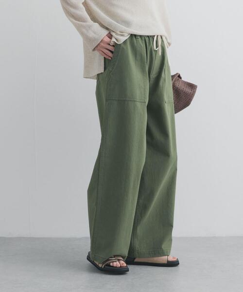ワイドパンツ パンツ コットンベーカーパンツ レディースの画像