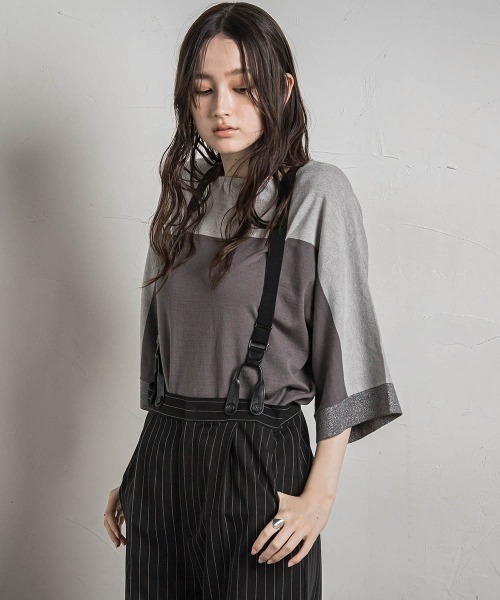 「MAYSON GREY」 7分袖ニット M ブラック レディース_画像2