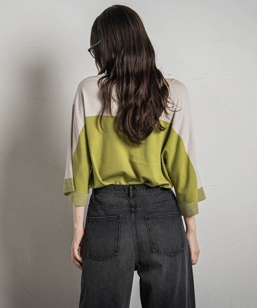 「MAYSON GREY」 7分袖ニット M ブラック レディース_画像3