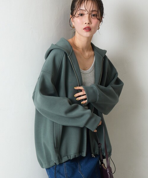 「FREAK'S STORE」 ジップアップパーカー フリ- ブラック レディース_画像8