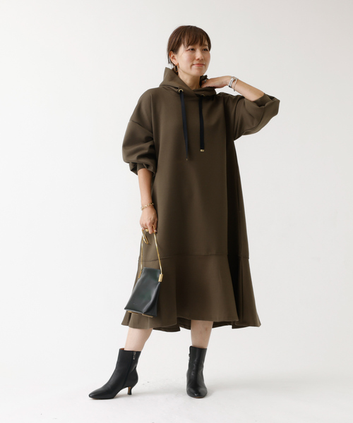 「DESIGNWORKS」 長袖ワンピース フリー グレー レディース_画像7