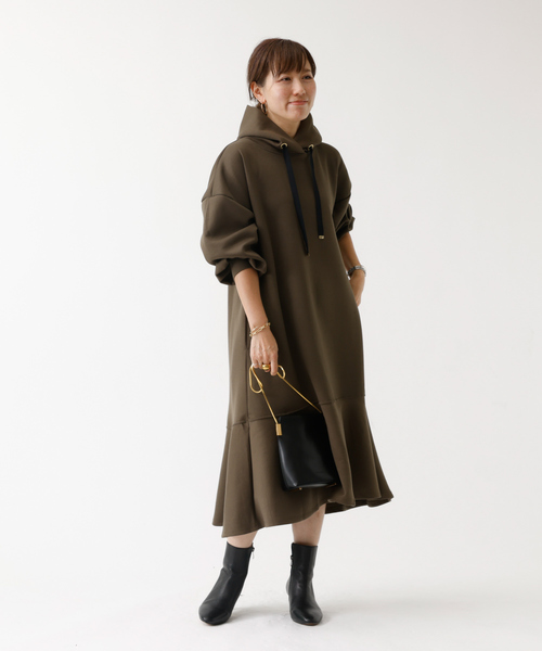 「DESIGNWORKS」 長袖ワンピース フリー グレー レディース_画像8