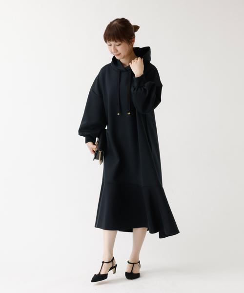 「DESIGNWORKS」 長袖ワンピース フリー グレー レディース_画像9