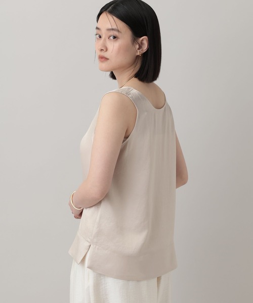ブラウス シャツ 「接触冷感・前後2WAY」リンクルエアーアセテートタンク レディースの画像
