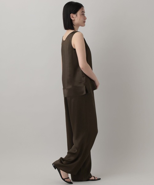 ブラウス シャツ 「接触冷感・前後2WAY」リンクルエアーアセテートタンク レディースの画像
