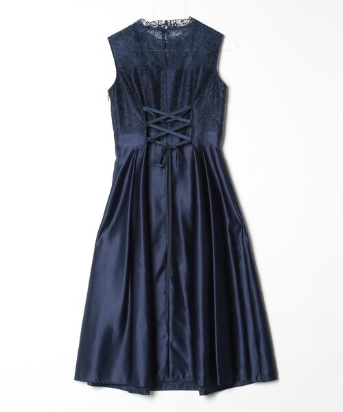 「AIMER」 レースノースリーブワンピース M ネイビー レディース_画像2