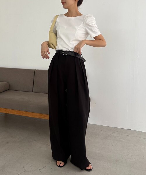 CAPRICIEUX LE'MAGE ギャザーパフT新品タグ付き CAPRICIEUX LE'MAGE（カプリシューレマージュ） tシャツ 半袖