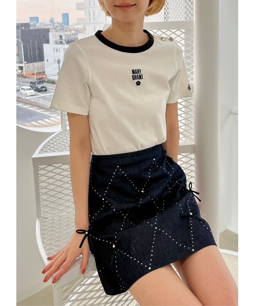 「LILY BROWN」 半袖Tシャツ「MARY QUANTコラボ」 FREE ブラック レディース_画像2