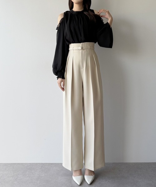 「mipiarl」 スラックス MEDIUM アイボリー レディース_画像7