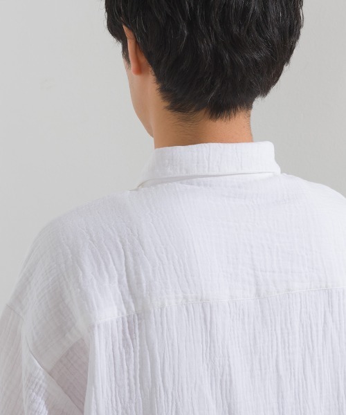 「OMNES」 7分袖シャツ MEDIUM ブラック メンズ_画像7
