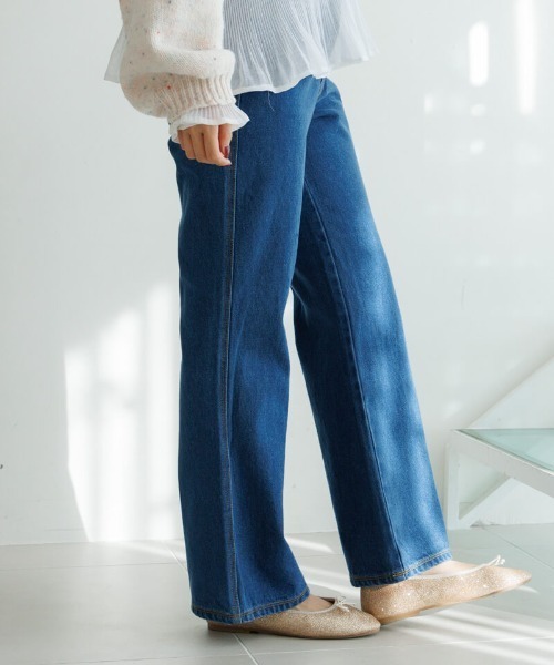 「flower」 デニムパンツ SMALL ブルー レディース_画像6